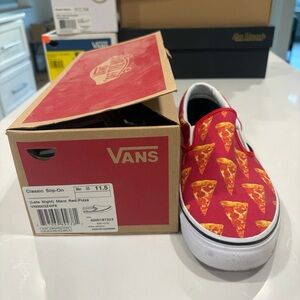 Vans Classic Red Pizza Slip-Ons